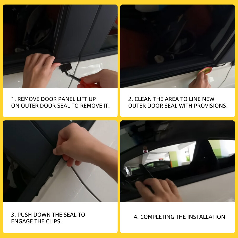 4x Window Weatherstrip Moulding Trim Seal Belt Fit For DODGE RAM 1500 2500 3500