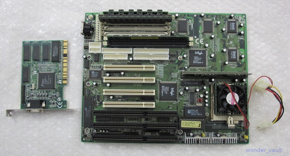IBM 6x86 PR150+ CPU & Socket 7 Motherboad 48MB RAM Trident TGUI9680-1 Video Card