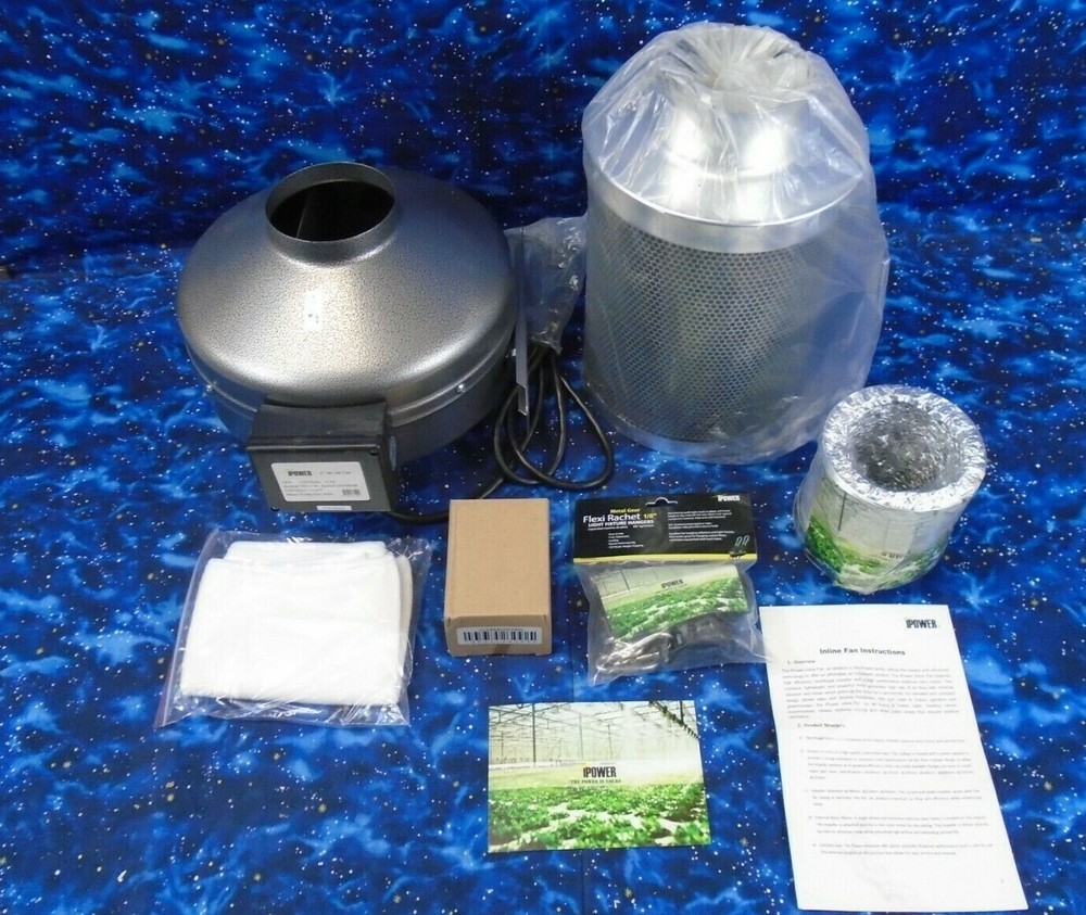 iPower 4" Inline Fan & Filter Ducting Combo / Variable Speed Controller New