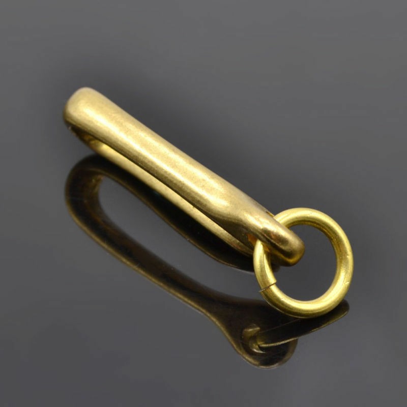 2Pcs S Retro Solid Brass KeyChain Key Ring Belt U Hook Wallet Chain Fish Hook h