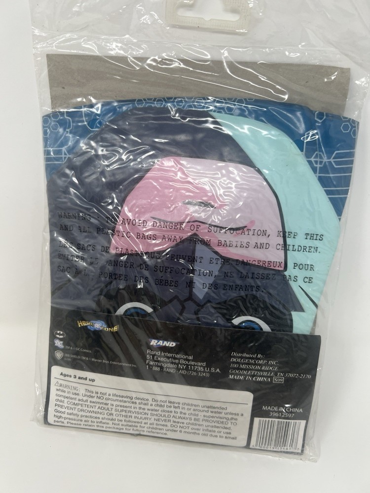 NEW In Package DC Comics Dark Knight BATMAN Split Ring Inflatable Float for Pool