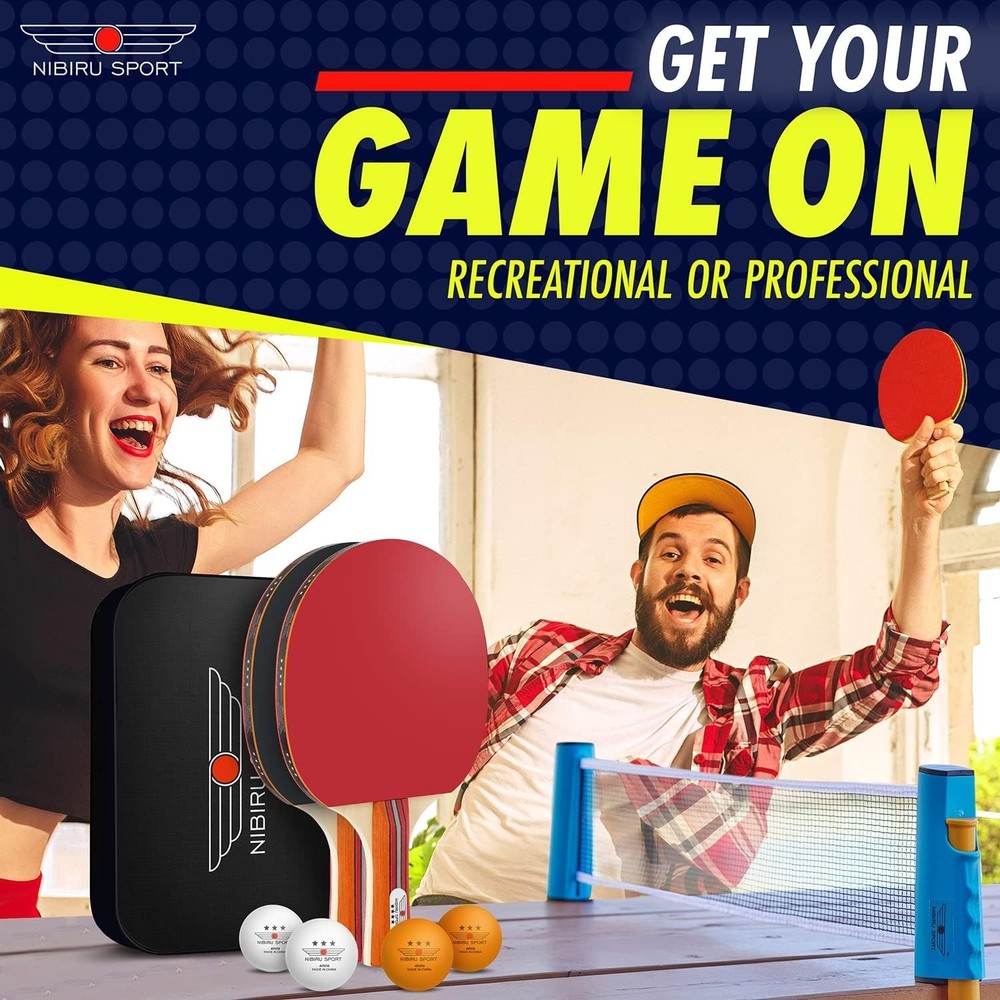 Professional Ping Pong Paddle Sets - 2 Player or 4 Player Table Tennis Paddle...