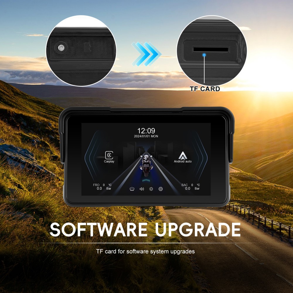 5" Apple CarPlay Android Auto Portable Screen Waterproof Navigator Motorcycle