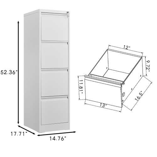 4-drawer Filing Cabinet With Lock