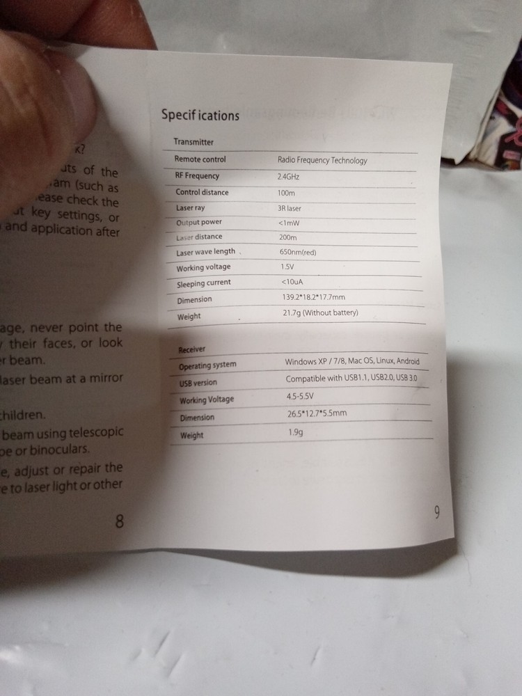 ELEKETE WIRELESS PRESENTER WITH LEASER POINTER PRESENTATION CLICKER,330FT