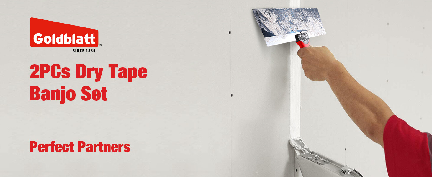 Goldblatt Banjo-Dry Tape Set Drywall Taping Tools w/10" Blue Steel Taping Knife