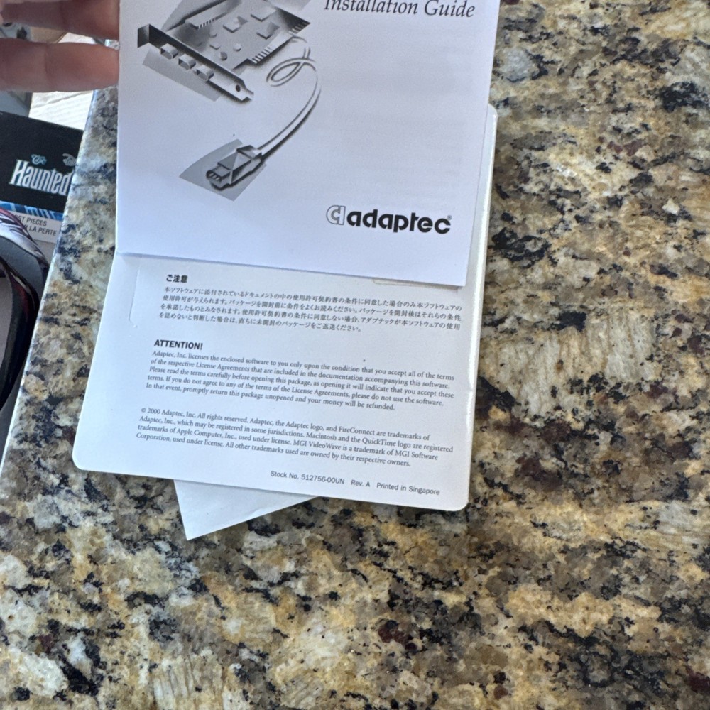 Adaptec FireConnect 4300 Installation Disk QuickTime