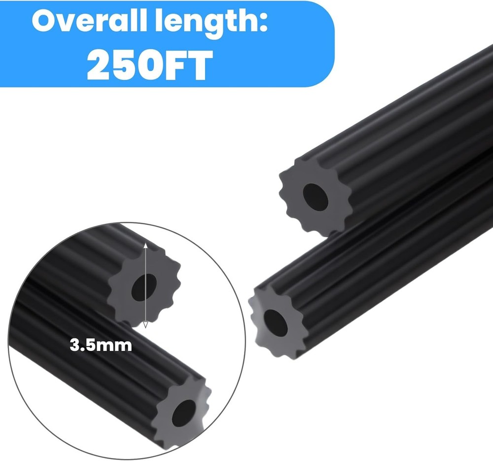 250 ft Screen Spline, Replacement Black Window Screen Retainer Spline, Hollow...