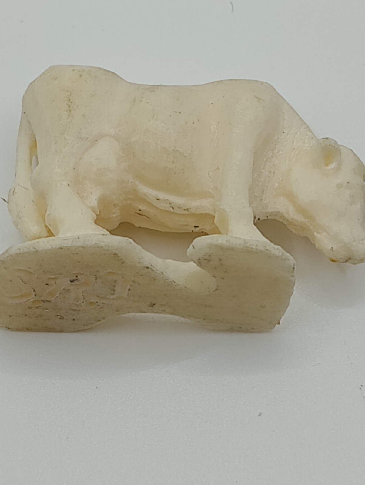 Bovine Bone Hand Carved Cow Figurine Made In USA Collector Item Farm Animal Gift