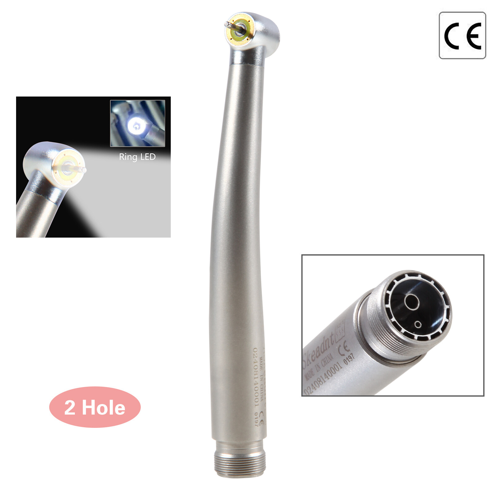 Dental LED High Speed Handpiece Shadowless E-Generator Air Turbine Handpiece 2/4