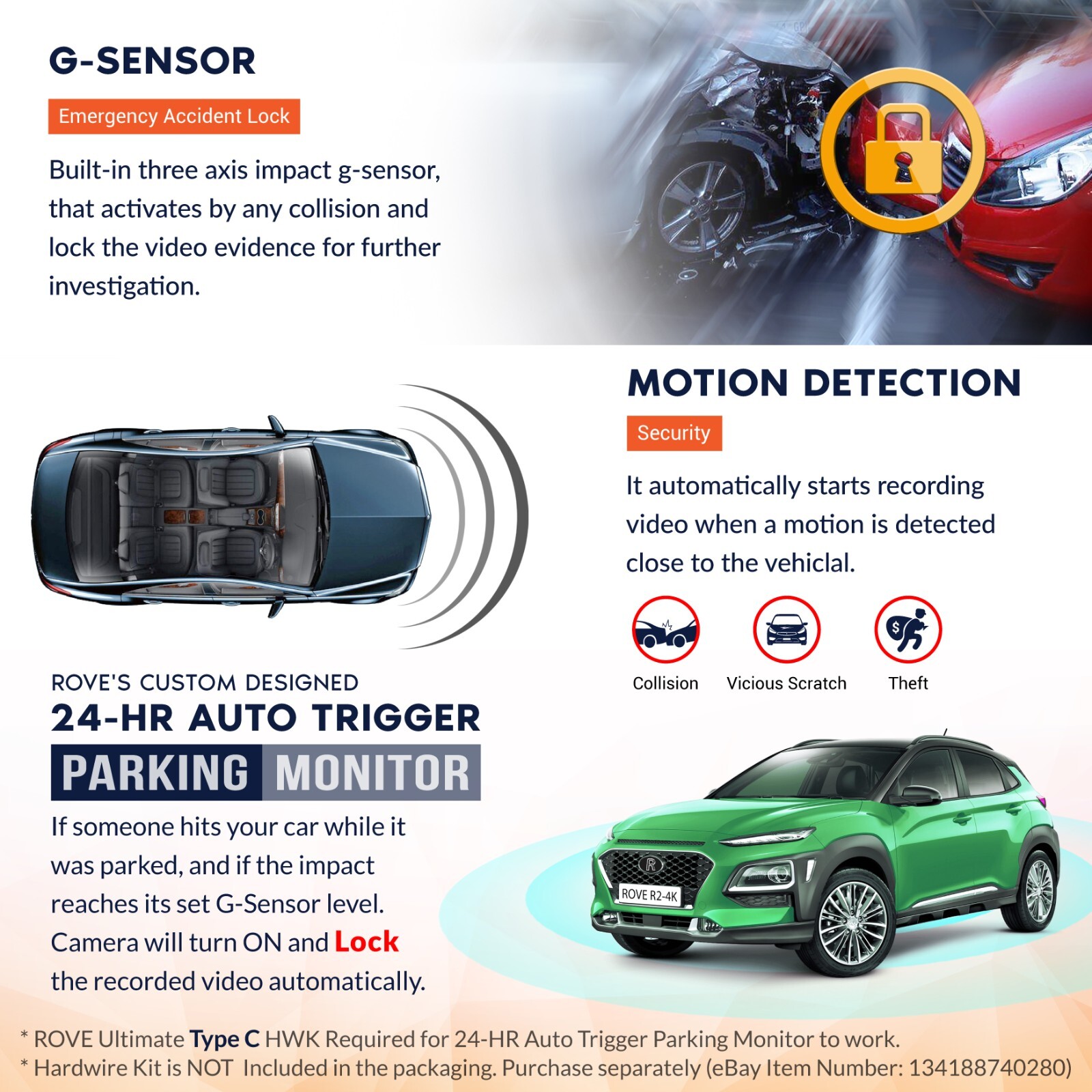 Rove R2-4K Car Dash Cam - 4K Ultra HD 2160P - Built-In WiFi & GPS (Refurbished)