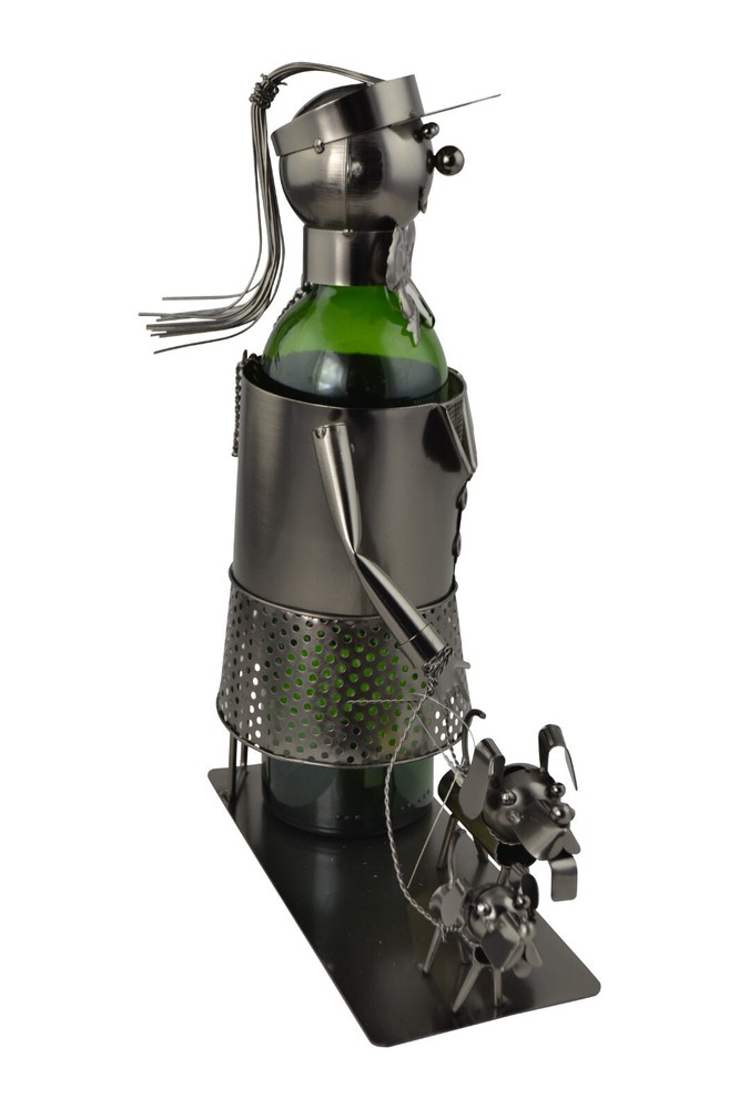 Lady Dog Walker Wine Bottle Holder
