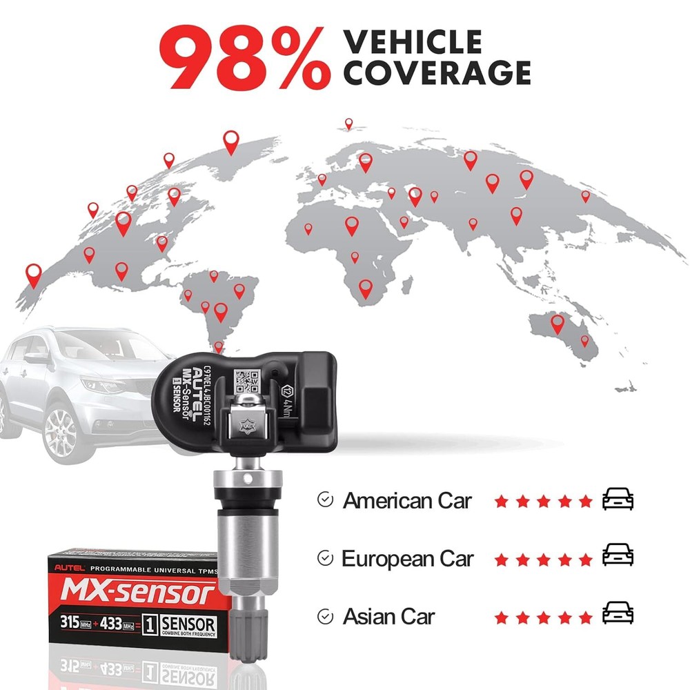 Autel MX-Sensor 315MHz&433MHz Programmable TPMS Universal Tire Pressure Sensor