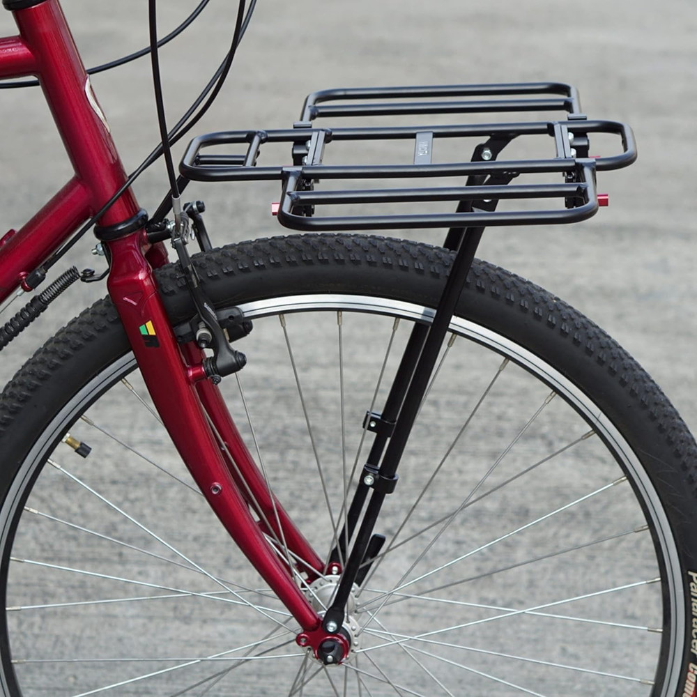 Expandable Bike Front Rack – Wide Pizza Rack Flatbed Platform with Foldable Wing