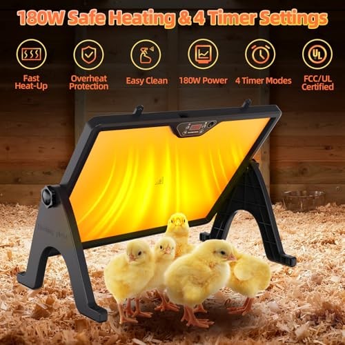 Brooder Plate for Chicks with Remote Control, Double-Sided Chick Heat Black