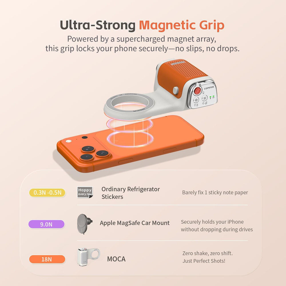 MOCA Iphone 17 Pro Camera Grip No Need App for Ios26, Compatible Ios17 and Ios18