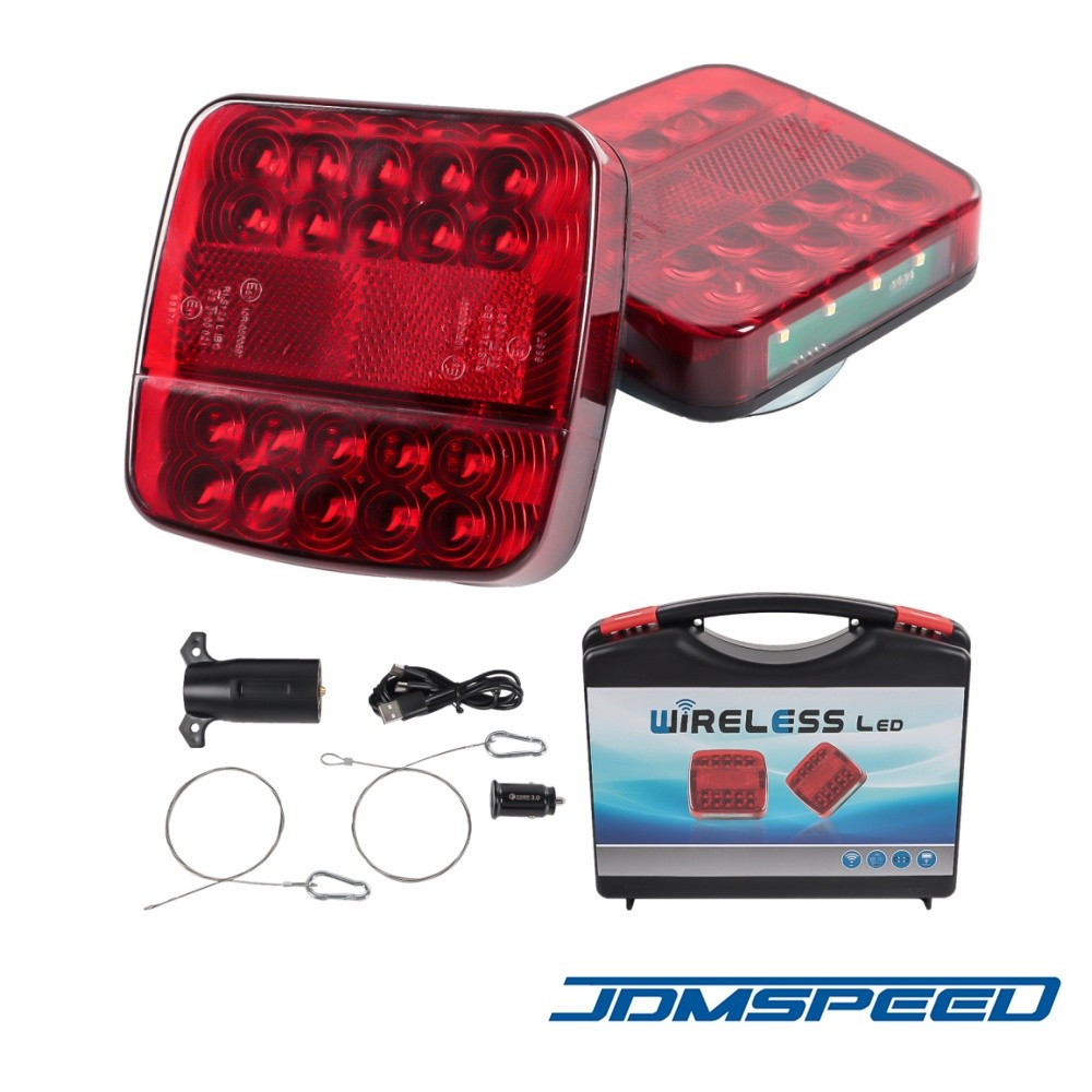 2Pcs Wireless Magnetic Trailer Lights Rechargeable LED TailLight Kit For Trailer