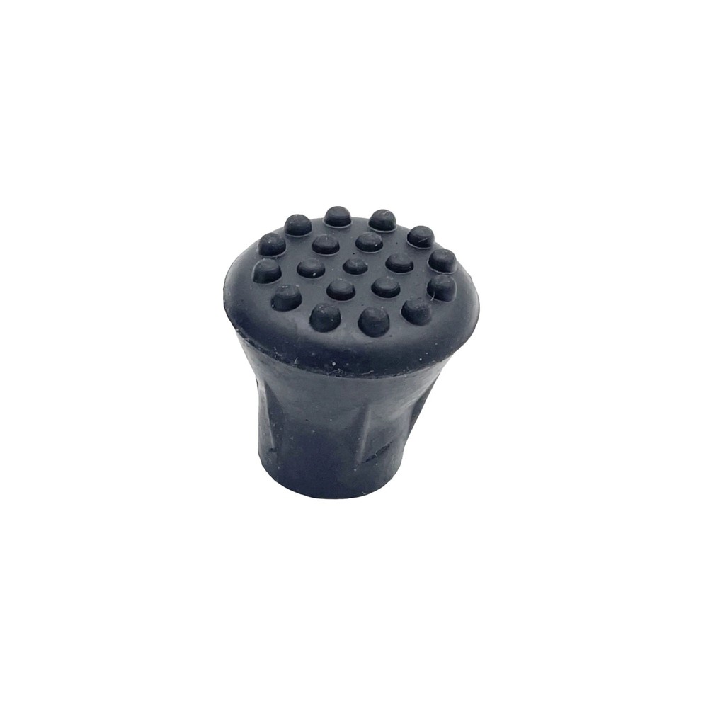 1/2" Extra Grip Black Rubber Replacement Cane Tips - 2 Pack