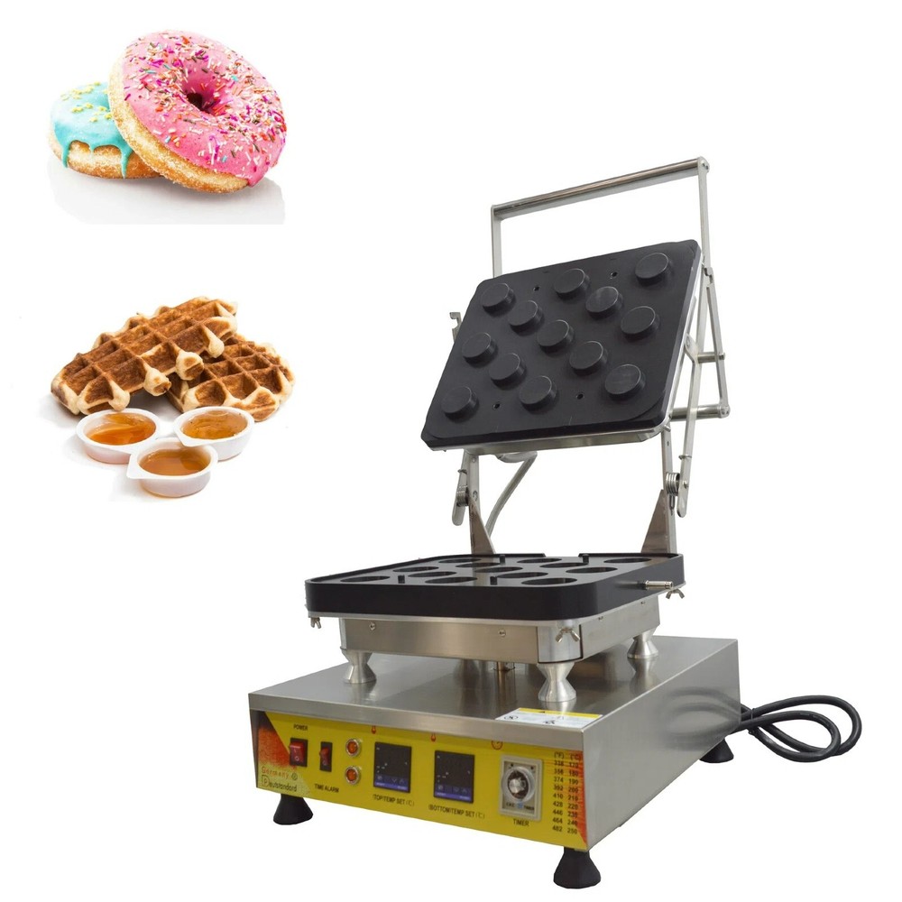 Commercial Donut Waffle Crispy Pie Nonstick Machine Replaceable Template 110V