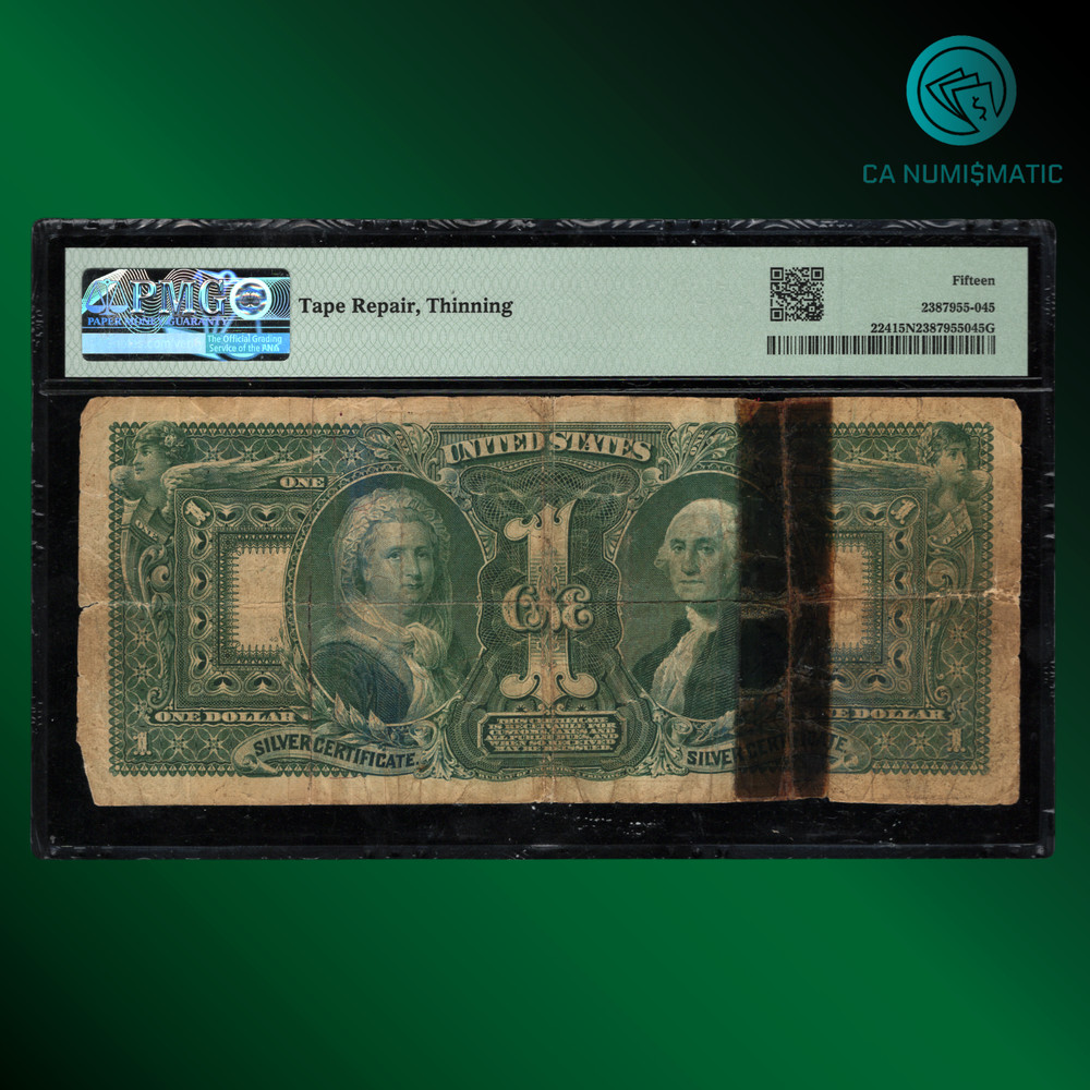 Fr.224 1896 $1 Dollar Silver Certificate EDUCATIONAL NOTE, PMG 15 NET, 49760