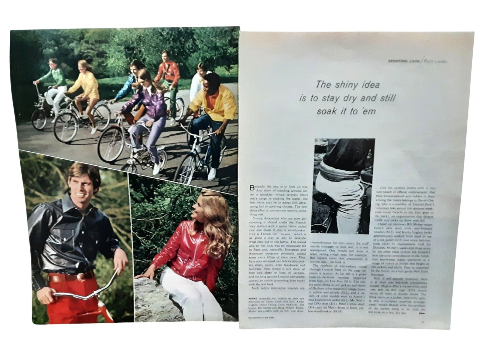1969 Schwinn Bicycles 2-Page Color Photo Spread Vintage Bike Riding