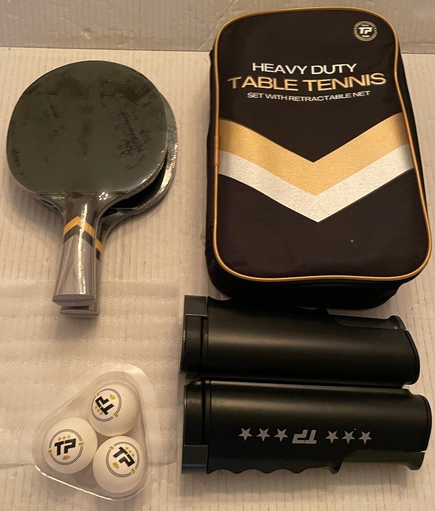 Table Tennis 2 Paddle Set with Retractable Net