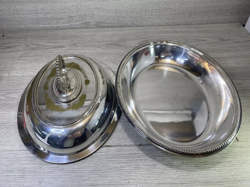 Victorian walker & hall silver Plated Serving Dish with Lid sheffield