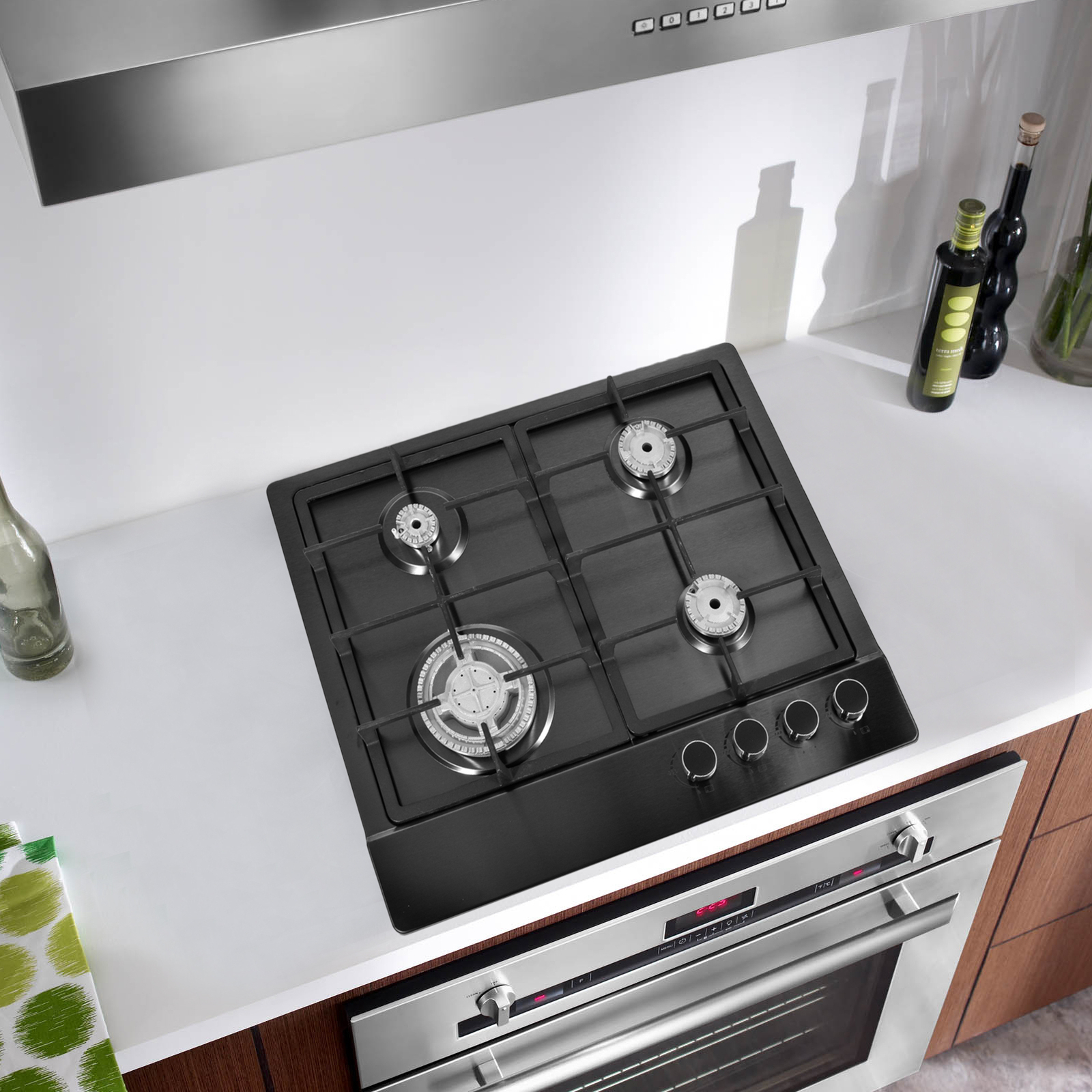 Gas Stove 4 Burner Propane Stove Portable Auto Ignition Gas Cooktop LPG BBQ Camp