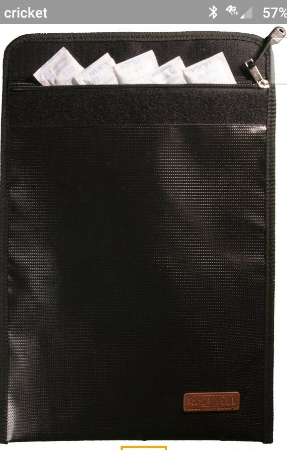 Rockwell Fireproof/Waterproof Money & Document Bag & Envelope Holder