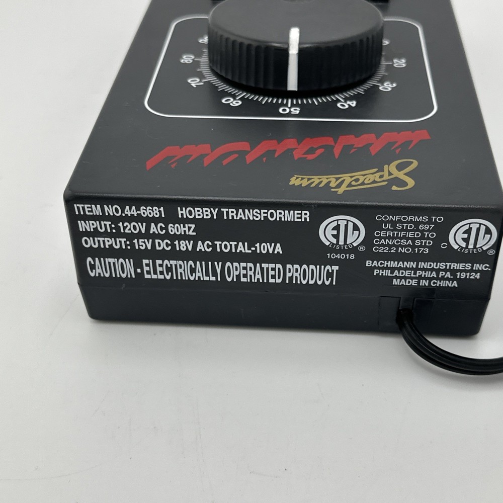 VTG Bachmann Spectrum 44-6681 Hobby Transformer Train Controller UNTESTED