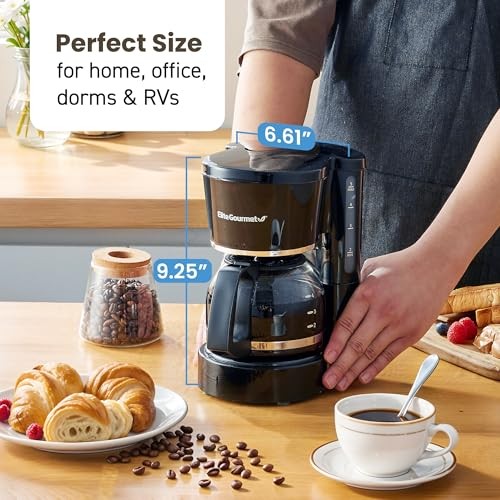 EHC-5055# Automatic Brew & Drip Coffee Maker with Pause N Serve 5 Cup Black