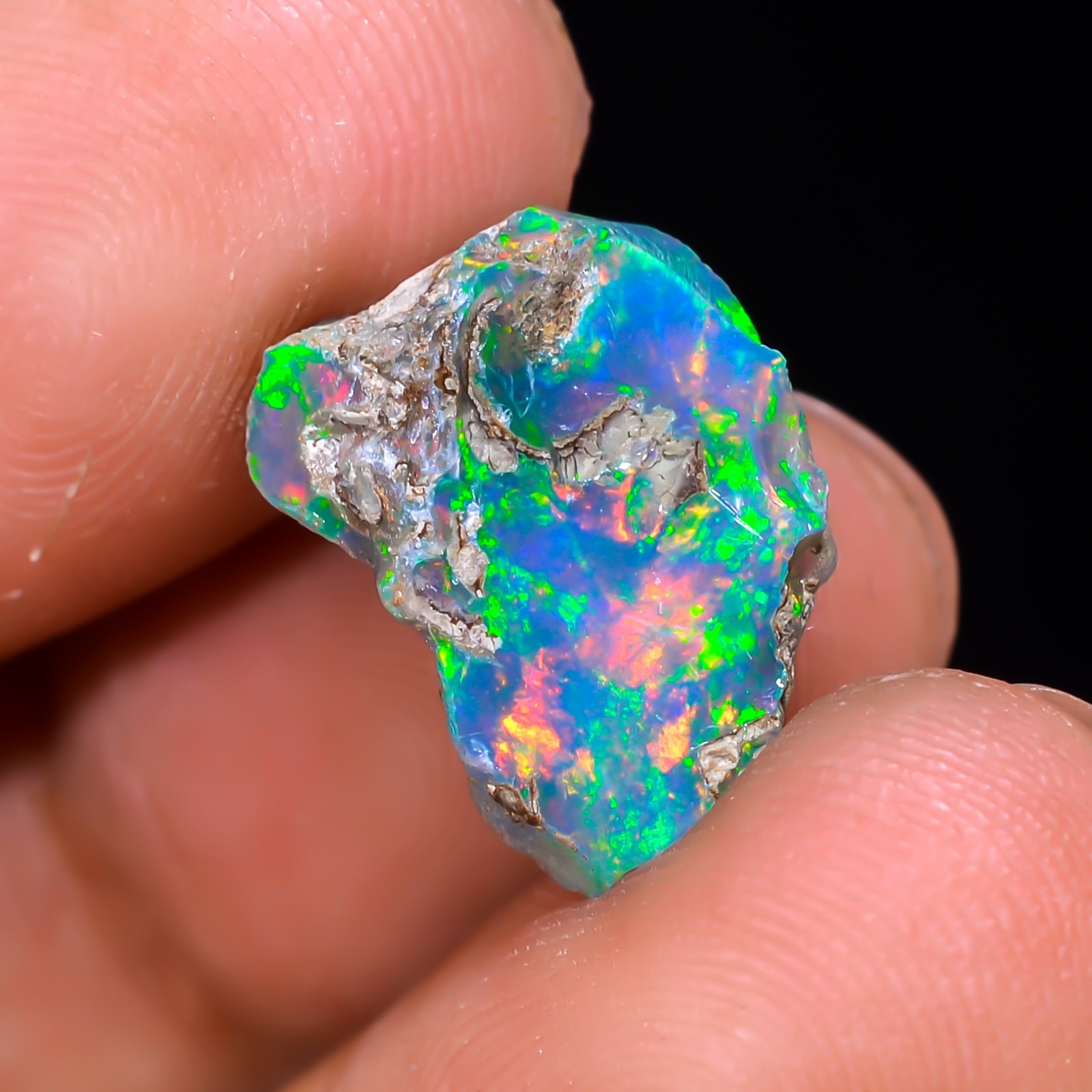 Black Ethiopian Opal Rough, Jewelry Grade Welo Opal Rough, Multi Fire Opal Raw
