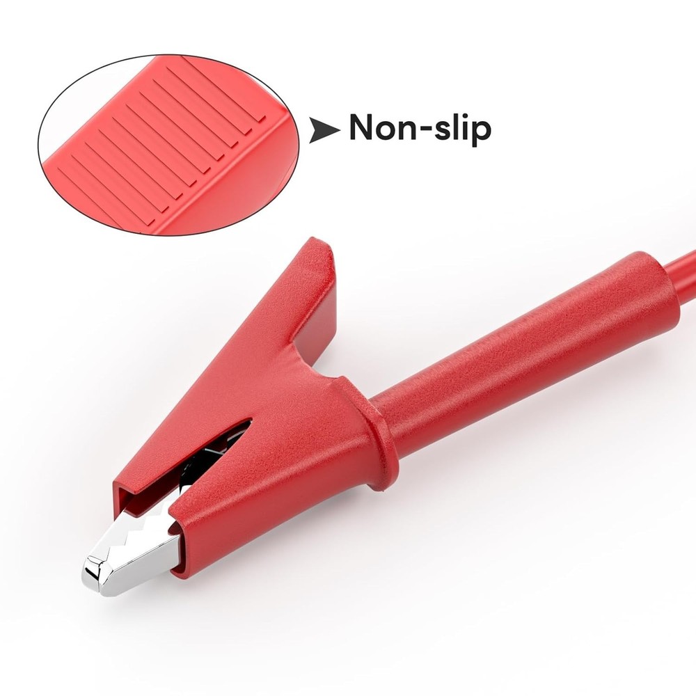 5 Color-Coded 3.3ft Alligator Clips Leads for Reliable Electrical Testing