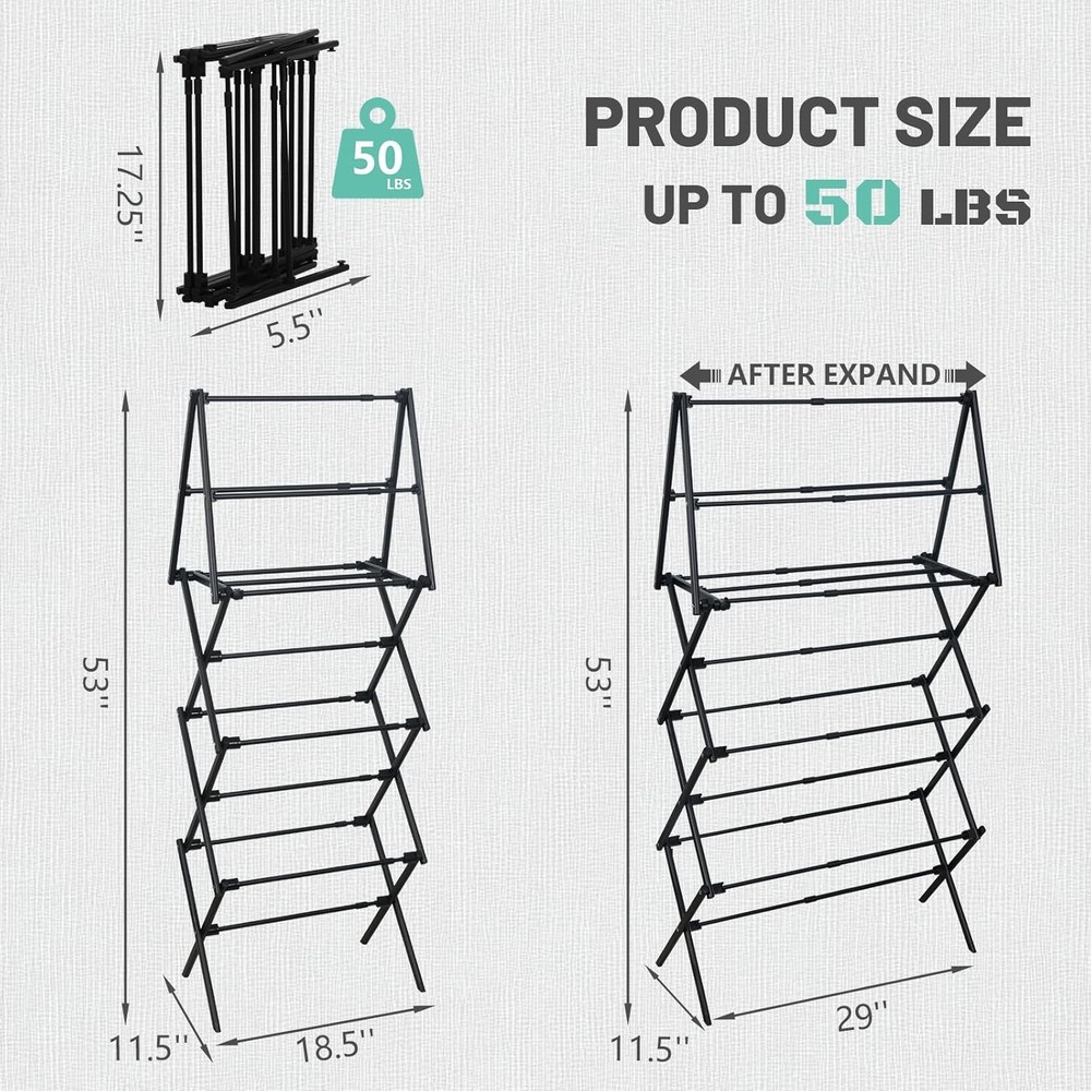 4 Tier Clothes Drying Rack Foldable Foldable Clothing Drying Rack Laundry Drying