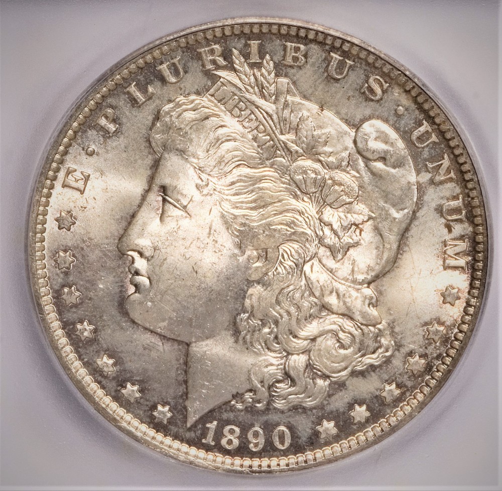 1890-O MORGAN DOLLAR ICG MS64