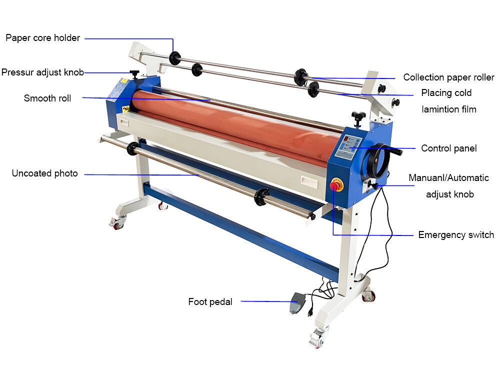 63 in Semi-Automatic Cold Laminator Machine 110V Wide Format Laminator Machine