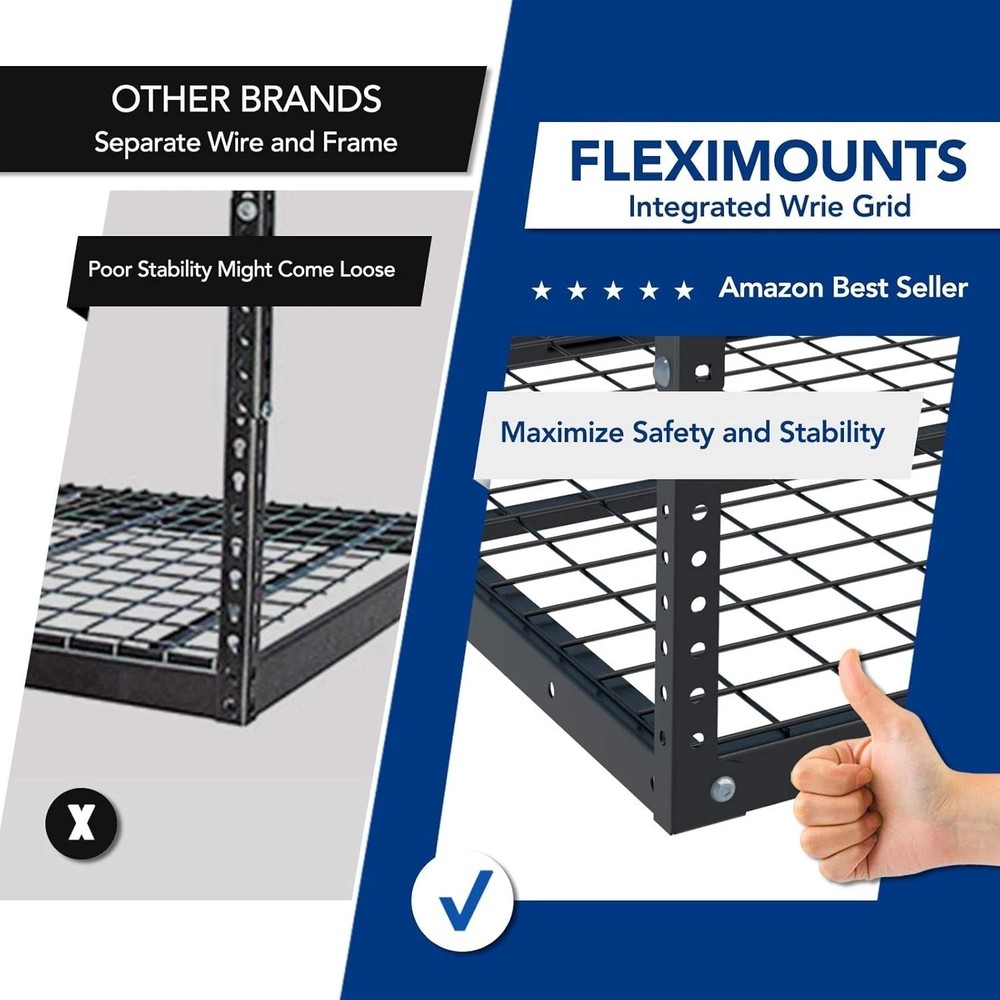 Durable 3x6 Overhead Garage Storage Rack - 450lbs Capacity, Adjustable Height