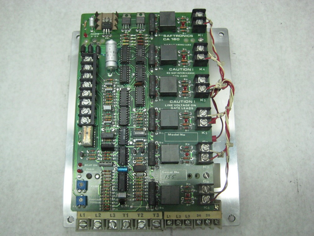 SAFTRONICS CA160 SIX PULSE FIRING CARD SINGLE 3 PHASE REGENERATIVE CONTROL USED