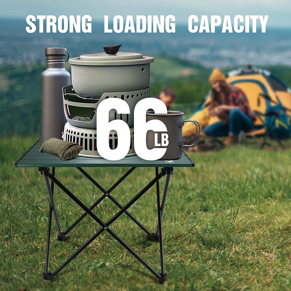 VILLEY Camping Side Table Aluminum Folding Beach Table 16''/19''/24'' with Bag