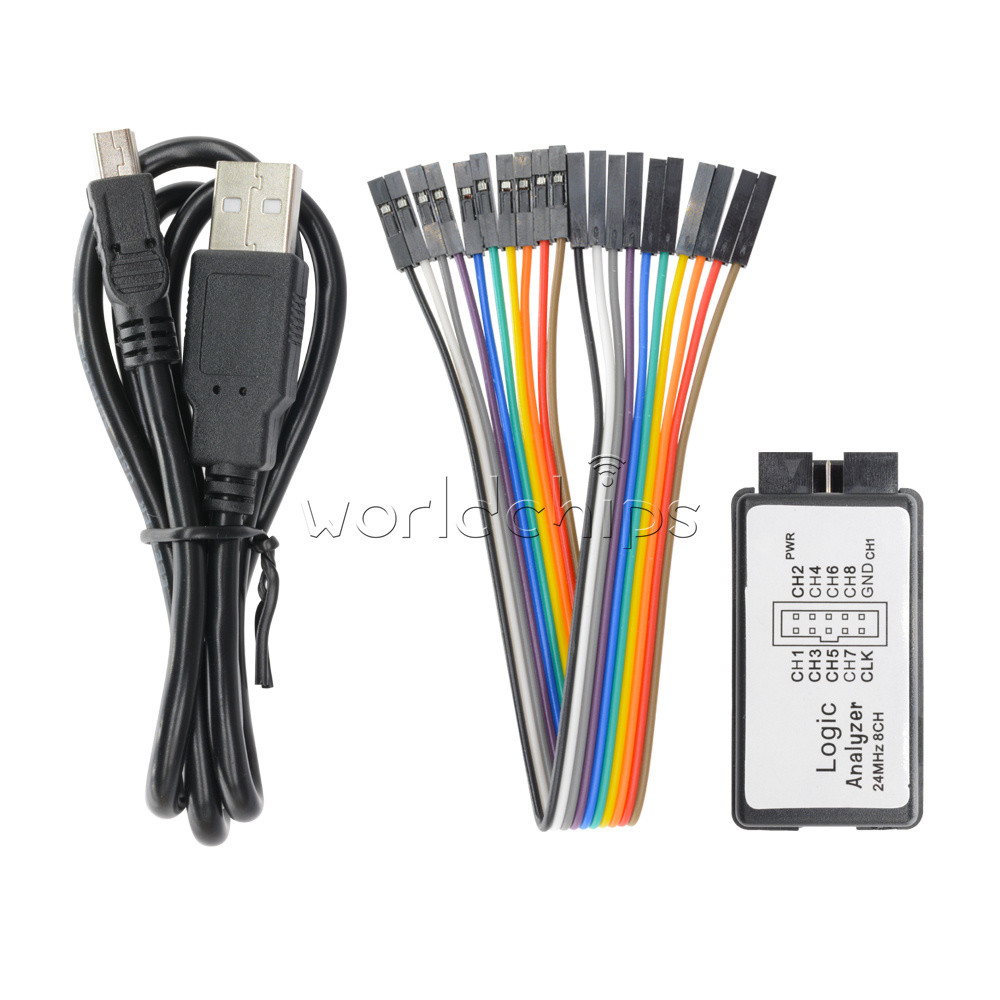 USB Logic Analyzer Device Set USB Cable 24MHz 8CH 24MHz for ARM FPGA M100 Top