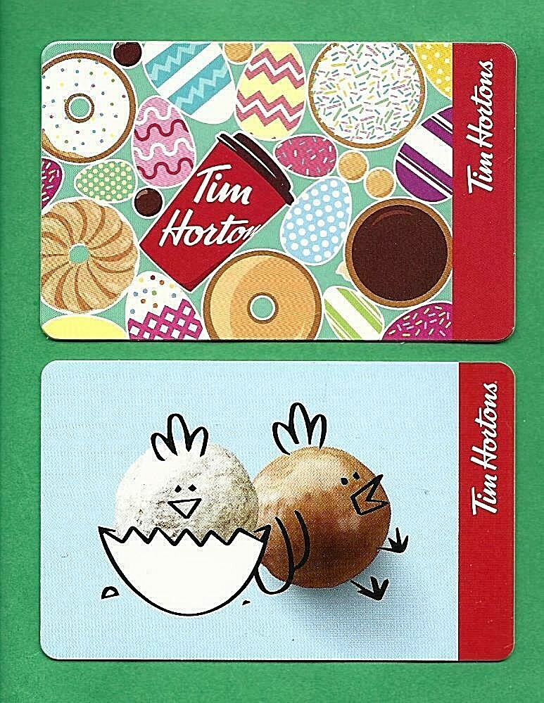 2021 -22 Tim Hortons Easter Gift Cards No  Value
