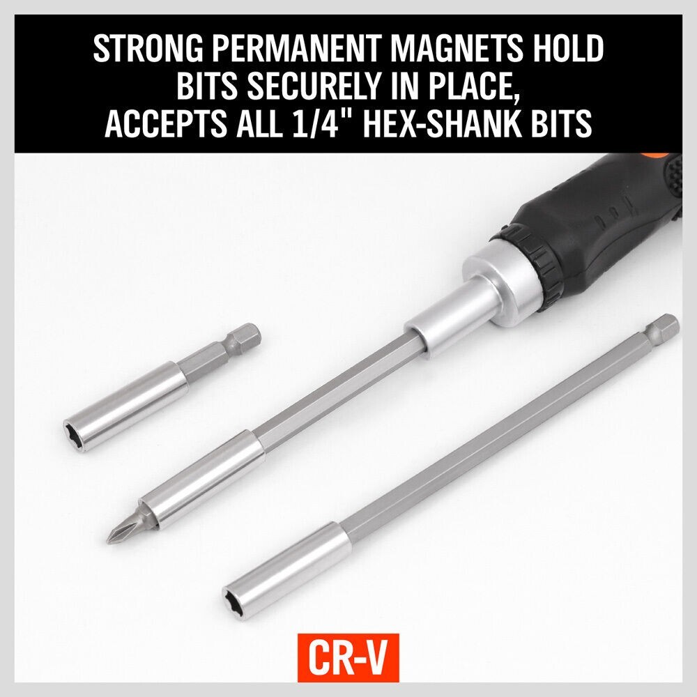 New 3Pc Magnetic Extension Socket Drill Bit Holder Screwdriver 1/4 Hex Quick