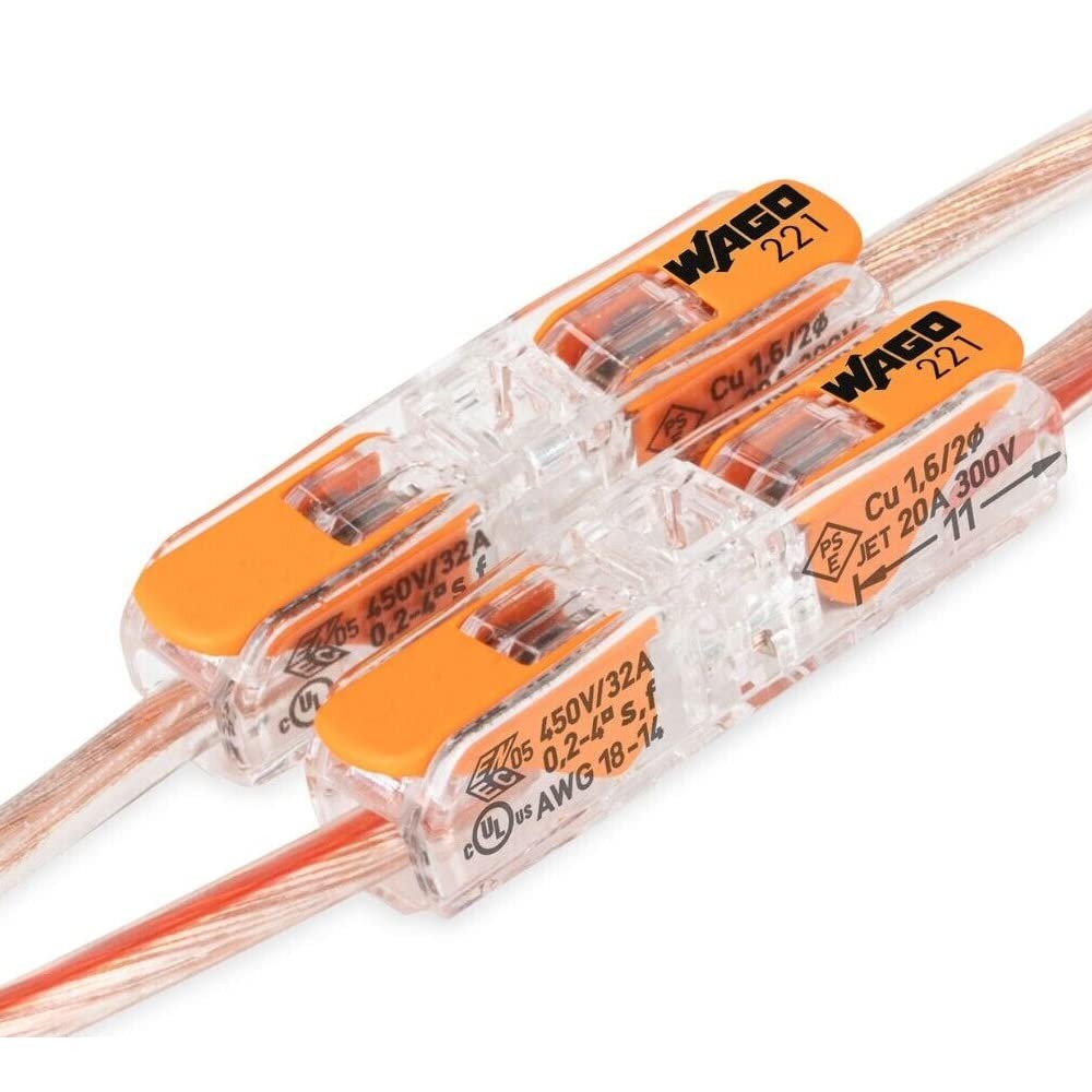 Wire Connector 221-2411 Lever-Nuts Inline Splicing with Transparent