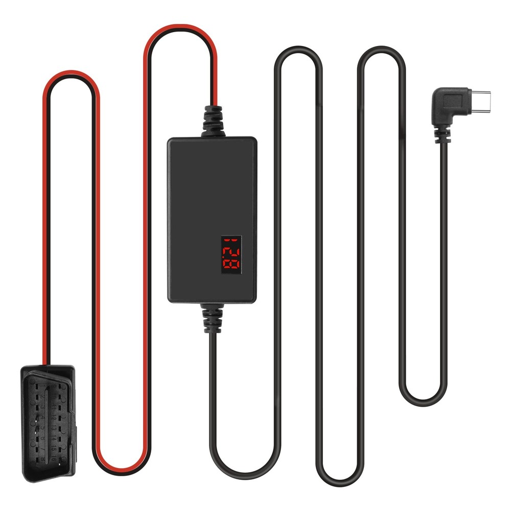OBD OBD2 Power Cable for Dash Camera, OBD2 to USB Type C Charger Cable with