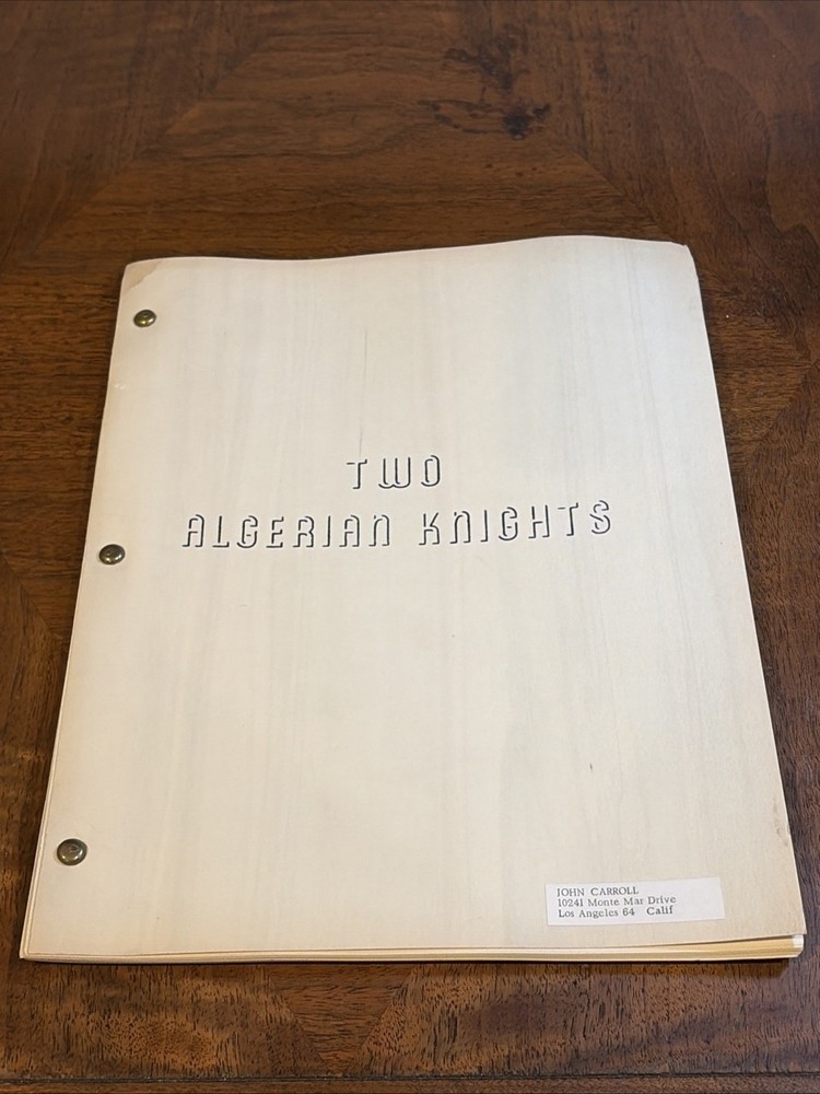 Vintage Unproduced Screenplay “Two Algerian Knights” Script LA