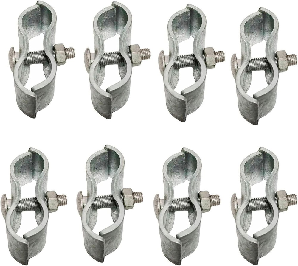 8 Rust-Proof Chain Link Fence Panel Clamps for 1-3/8" Rails - Durable Solution