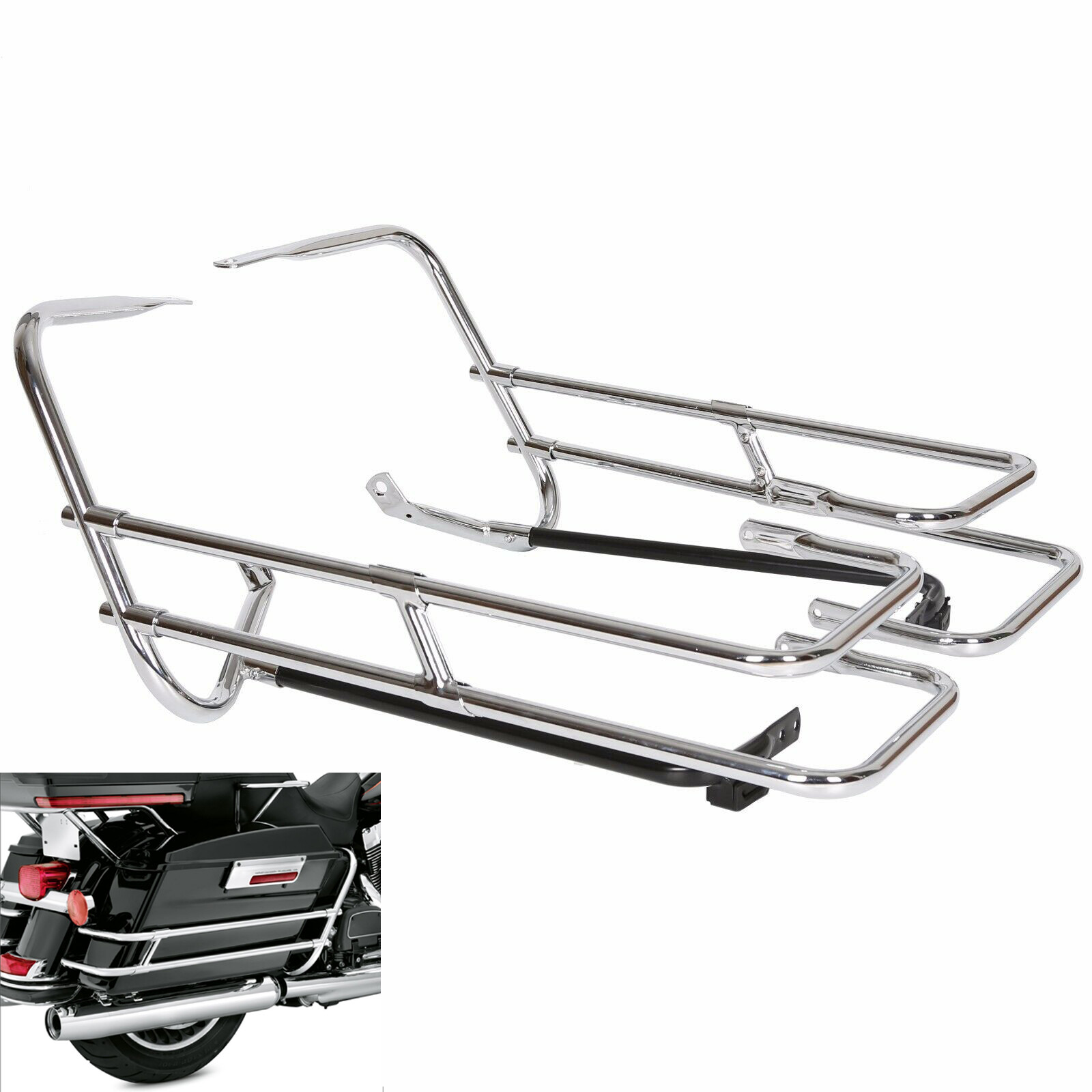 Saddle Bag Saddlebag Guard Rail Bracket For 97-08 Harley Road King Electra Glide