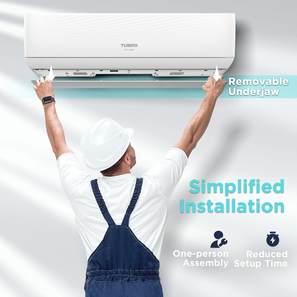 (Open Box) TURBRO Mini Split AC with Heat Pump, Inverter Compressor, WiFi-Enable