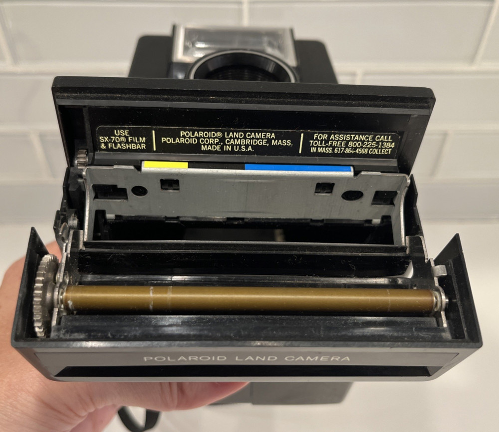 Vintage Polaroid Pronto Land Camera w/Strap + ITT MagicFlash - UNTESTED
