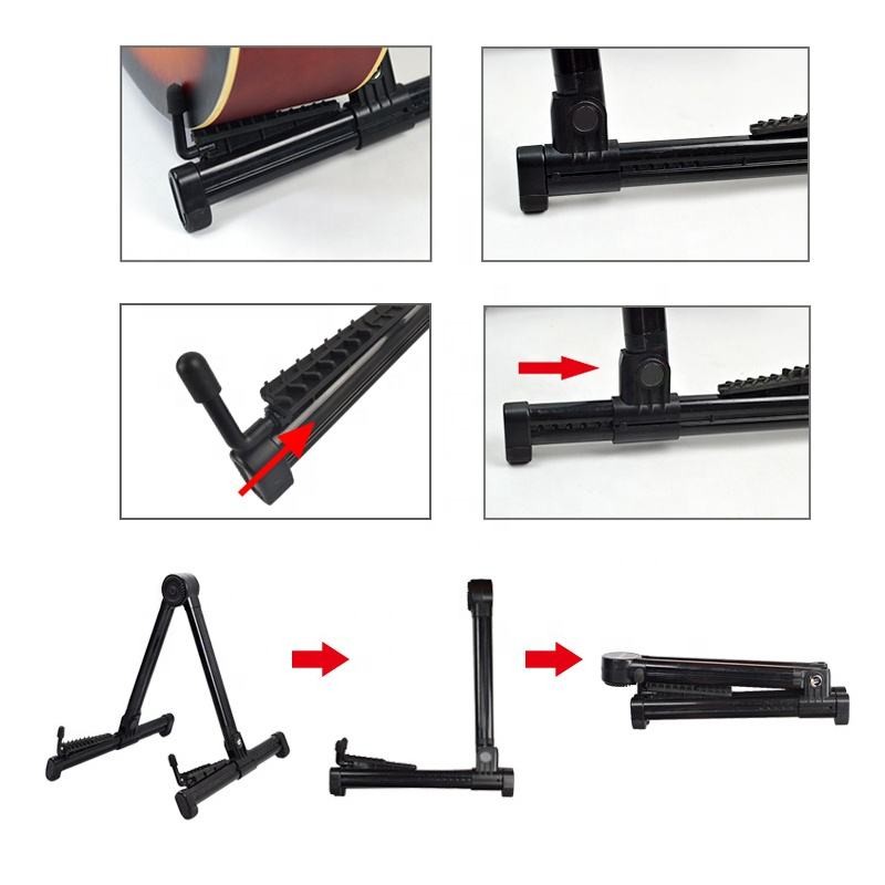 Guitar Stand Electric Bass Ukulele Folding A-Frame Foldable Portable Music Stand